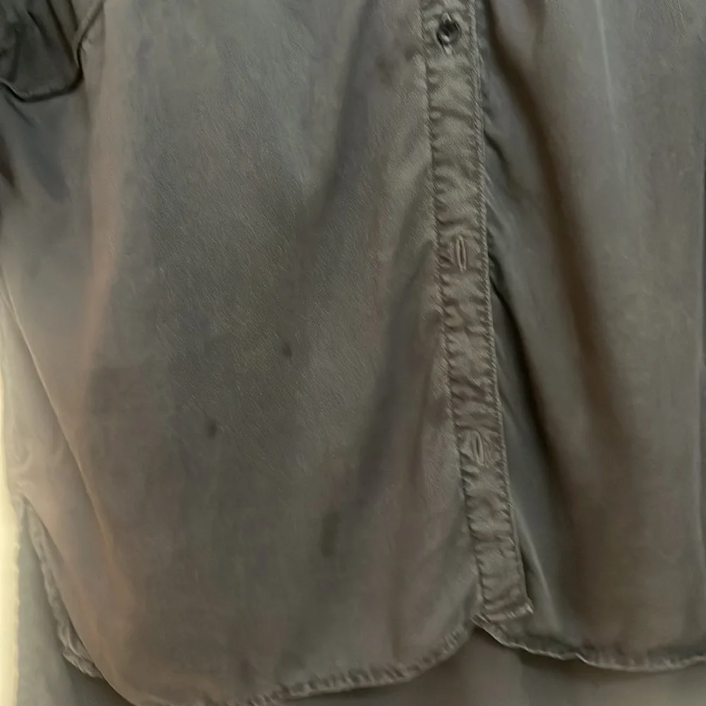 Zara Long Sleeve Charcoal Gray Pocket Tunic Button Up Shirt Dress XS
